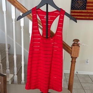 ZYIA Red Striped Racerback Tank Top